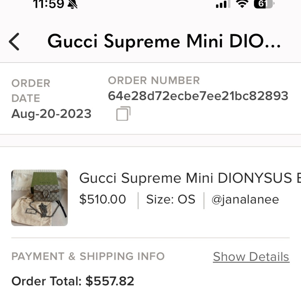 Gucci Mini Bag in Beige and Silver - Picture 9 of 9